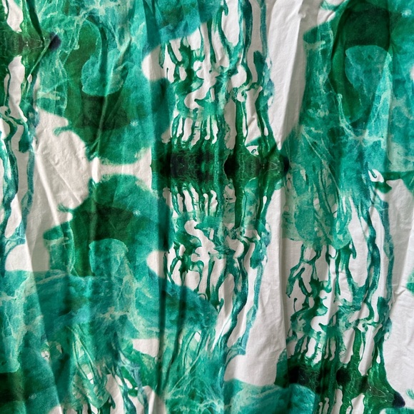COS green tie dye short sleeve mini a-line dress womens 8 - Picture 3 of 6
